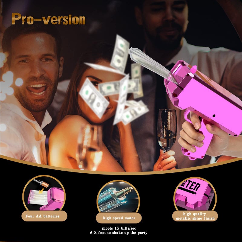 RUVINCE Money Gun Shooter Money Gun for Movies That Look Real  Prop Gun Make it Rain  Handheld Cash Gun for Game Movies Party - Image 3